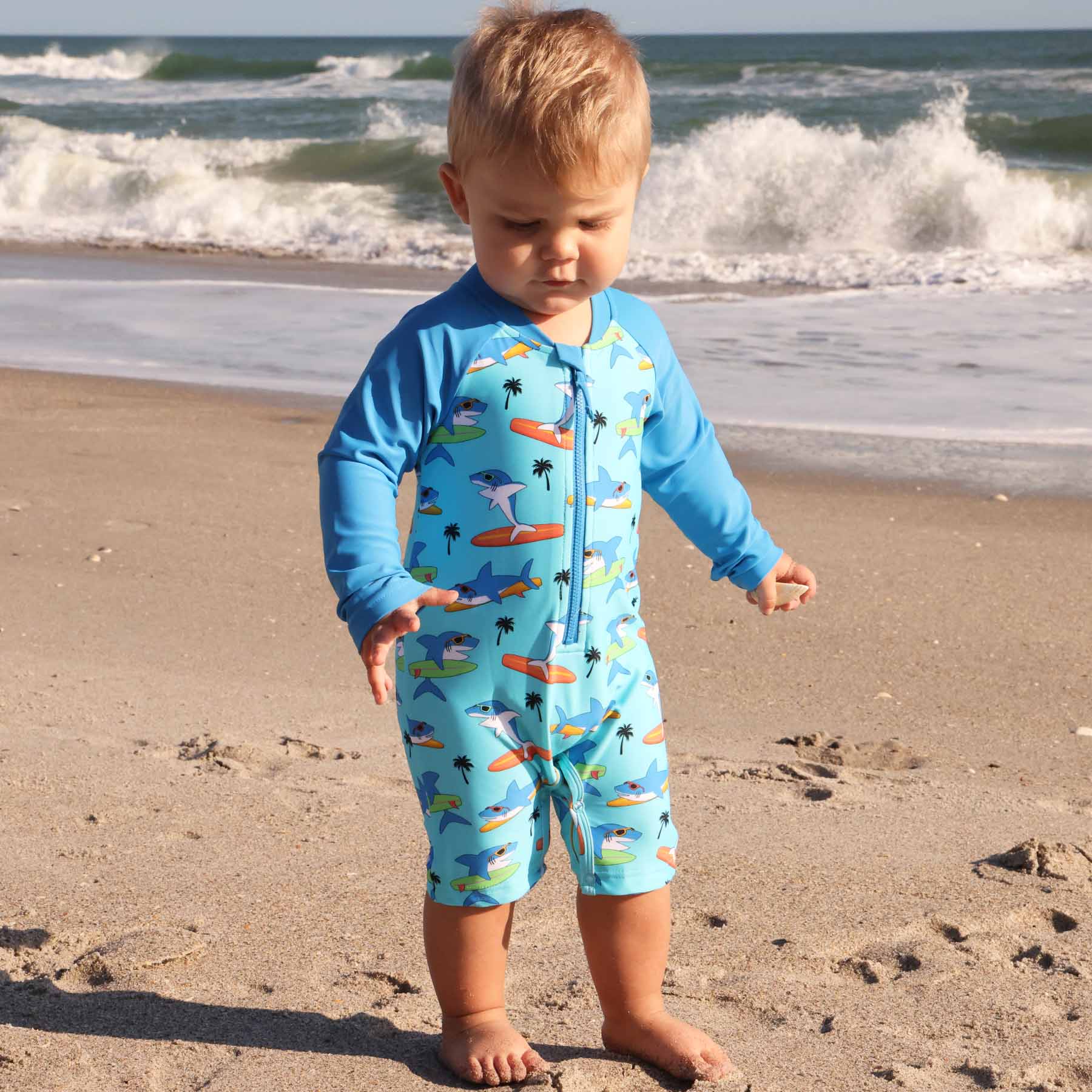  Long Sleeve Rash Guard Swim Romper Shortie | Surfin' Sharks、mySite、layawaytickets