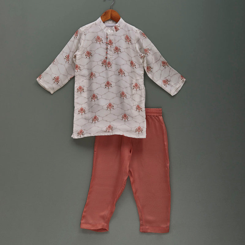 Silk Kurta Pyjama Set | Printed | Multicolour、mySite、camillekostekn