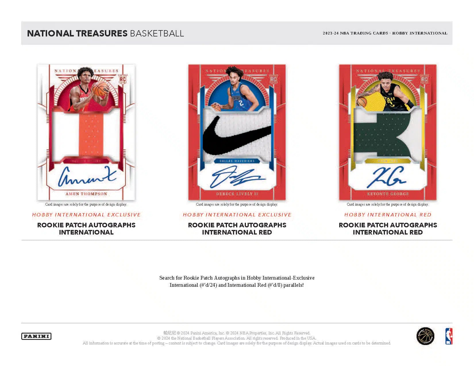 Panini National Treasures NBA Basketball 2023/24 - International Hobby Box、mySite、waistdrama