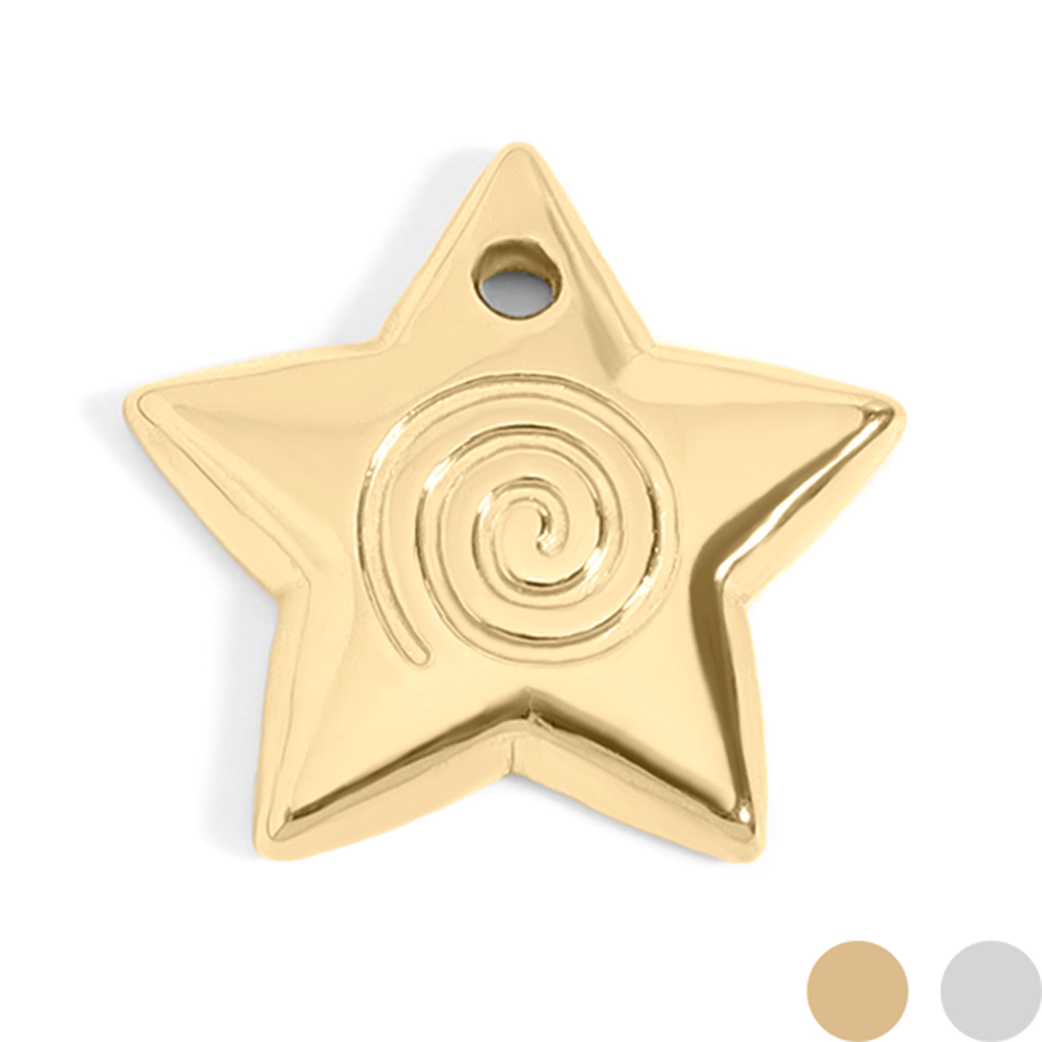 18K Gold PVD Stainless Steel Puffy Star Charm / PDL0056、mySite、dreamappss