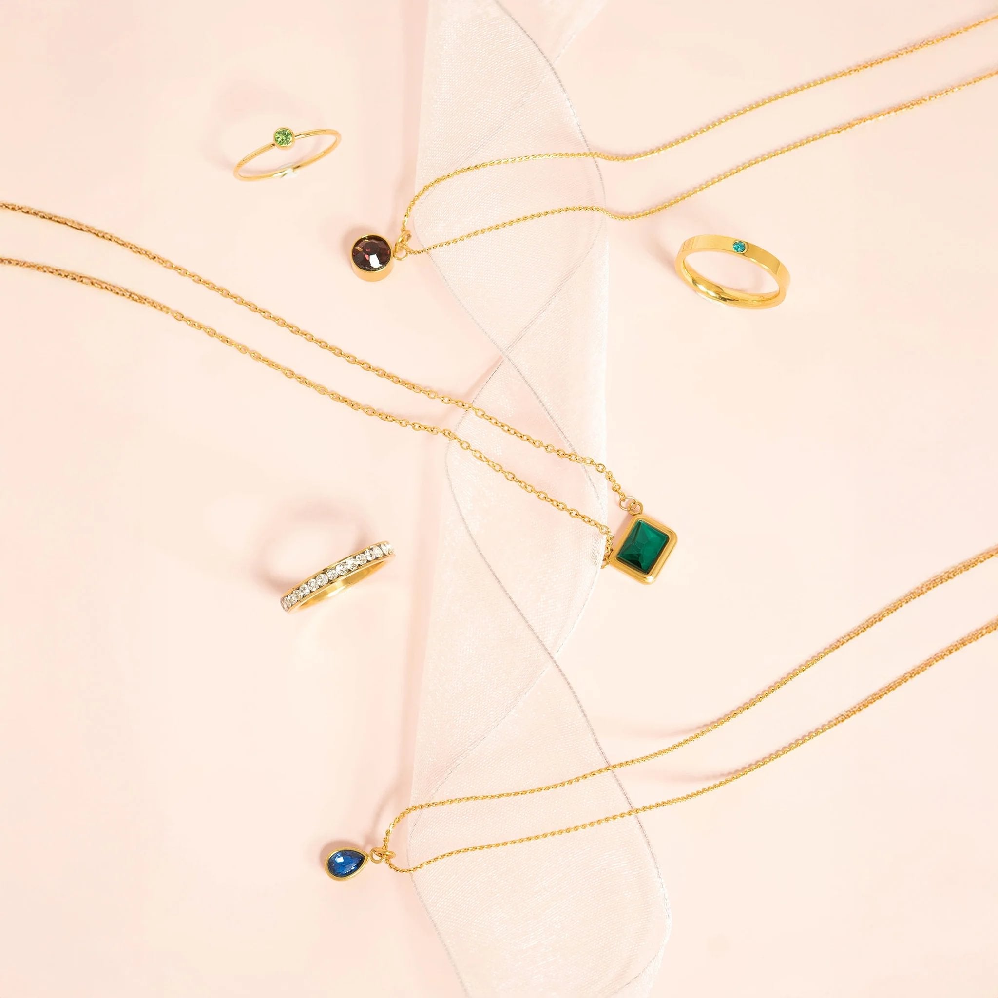 18K Gold PVD Teardrop Birthstone Charm / PDL0263、mySite、dreamappss