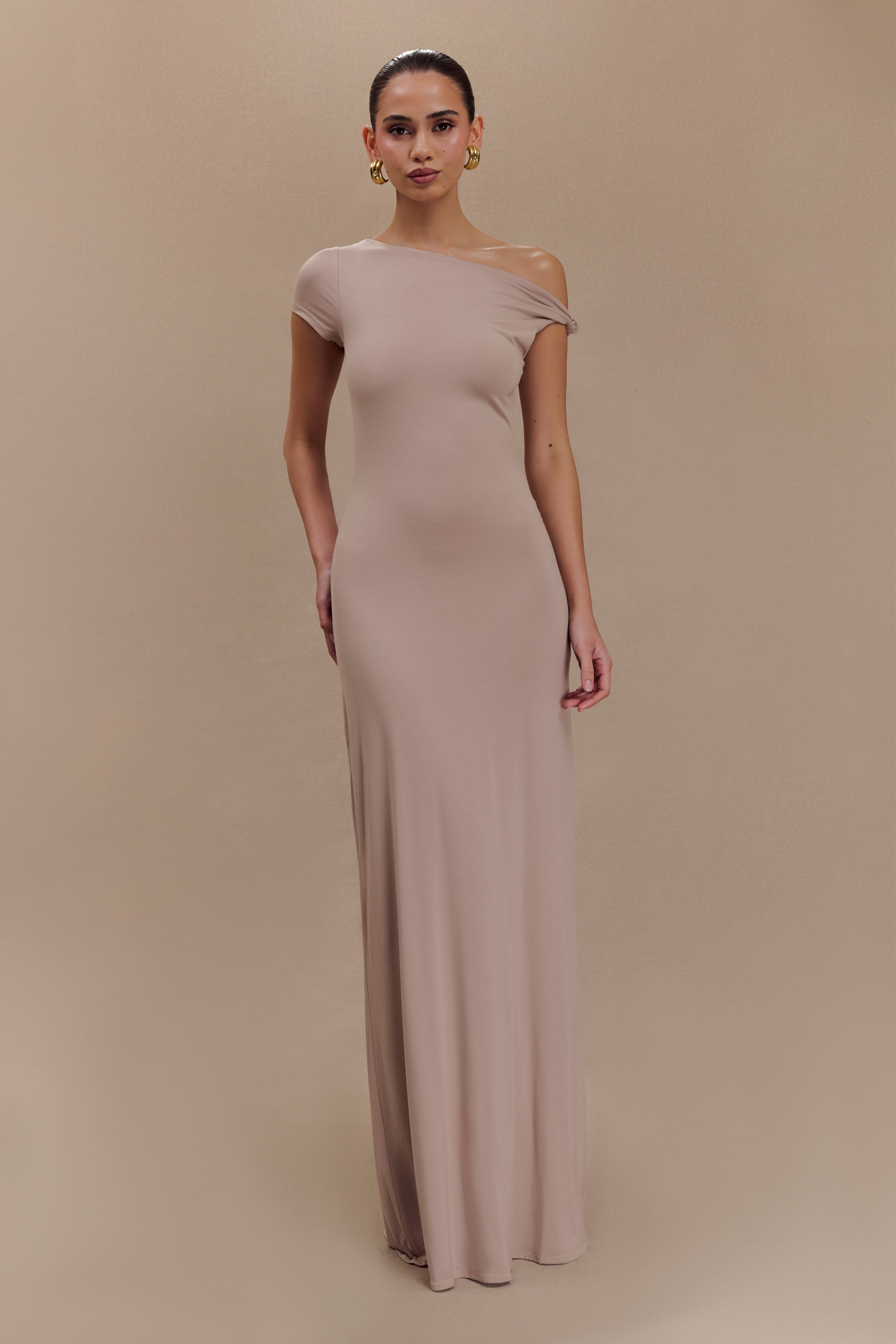 Tamsin Short Sleeve Modal Maxi Dress - Mushroom、mySite、solidvoid