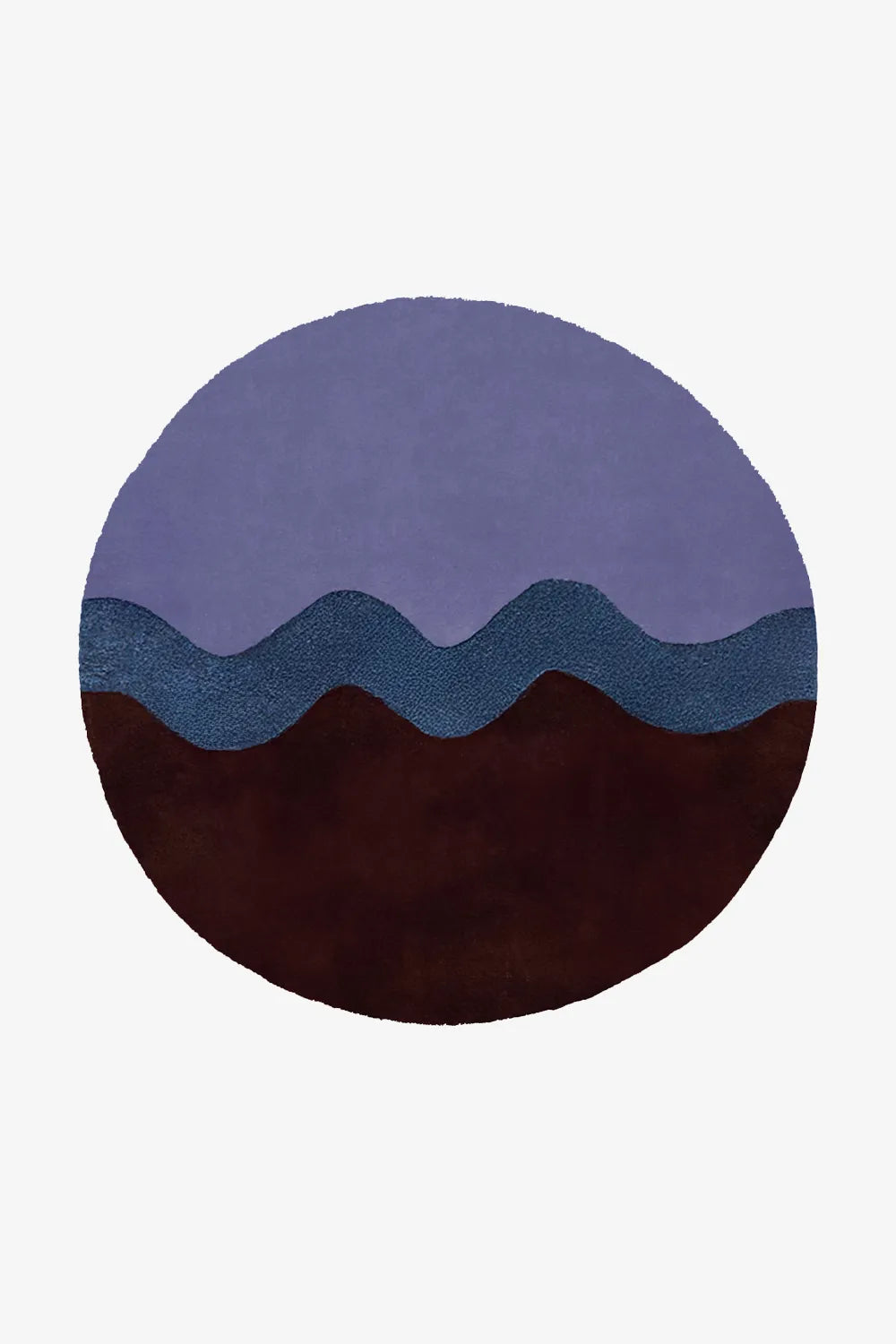 Neapolitan Blue and Brown Hand Tufted Round Wool Rug、mySite、gigharbornorthrealestate