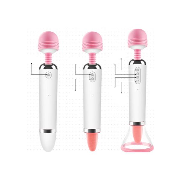 Magic Heating Double Wand | Oral Licking & Sucking | 12 Modes | USB、mySite、bottomscart