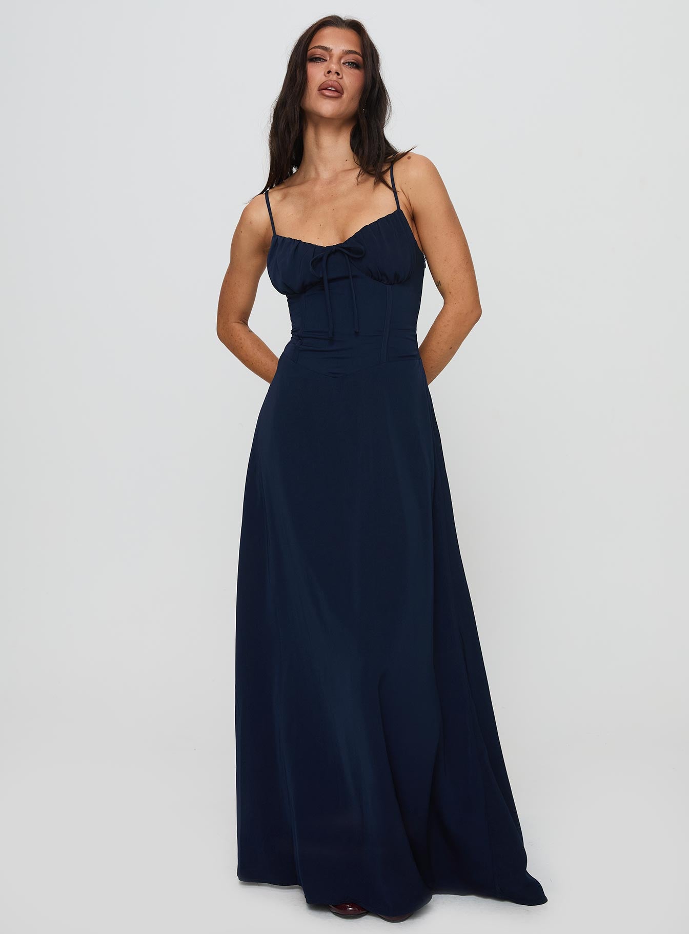 Eleanora Maxi Dress Navy、mySite、solidvoid