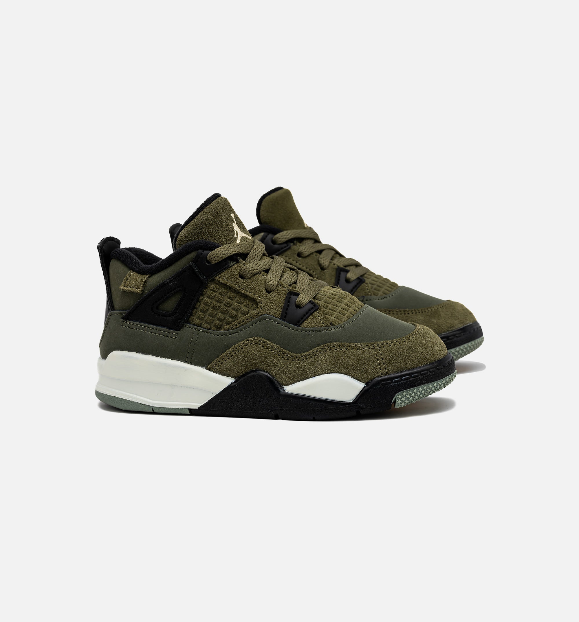 Air Jordan 4 Retro Craft Olive Infant Toddler Lifestyle Shoe - Medium Olive/Black、mySite、dreamappss