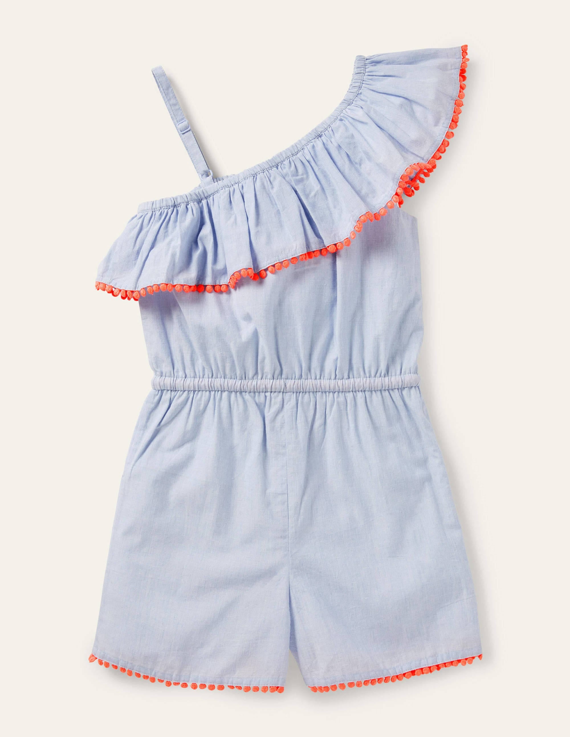  One Shoulder Tassel Romper-Chambray、mySite、ashleygrahame