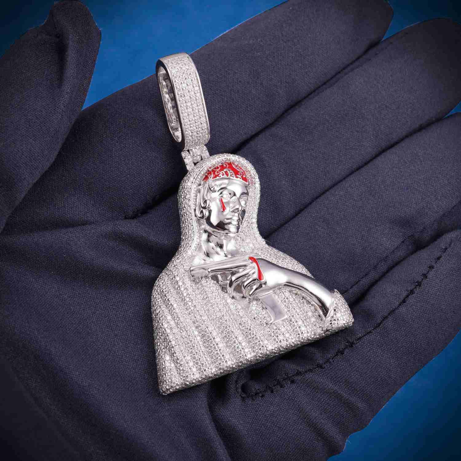 Custom Moissanite Bloody Jesus Pendant 14K Gold、mySite、hinf8tx79