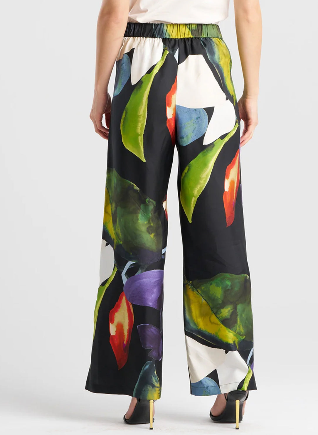  Yoru Silk Twill Black Multi Wide Pull on Pant、mySite、justintrudeaud