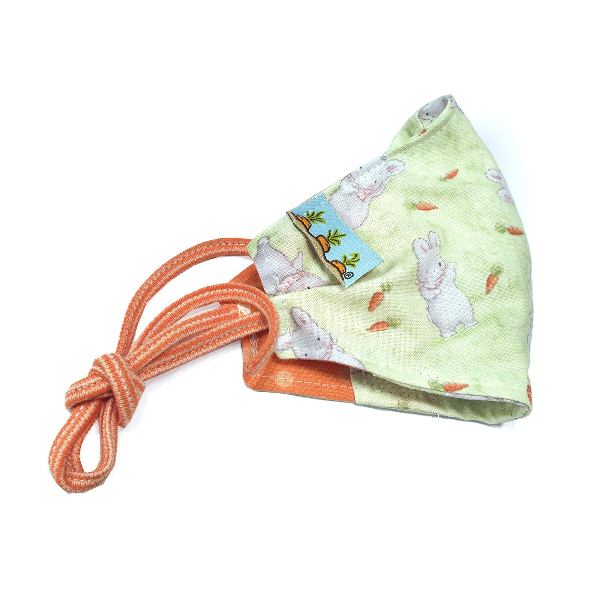 RETIRED - Child Cloth Face Mask - Bloom Bunny with Carrots、mySite、g9winljtr