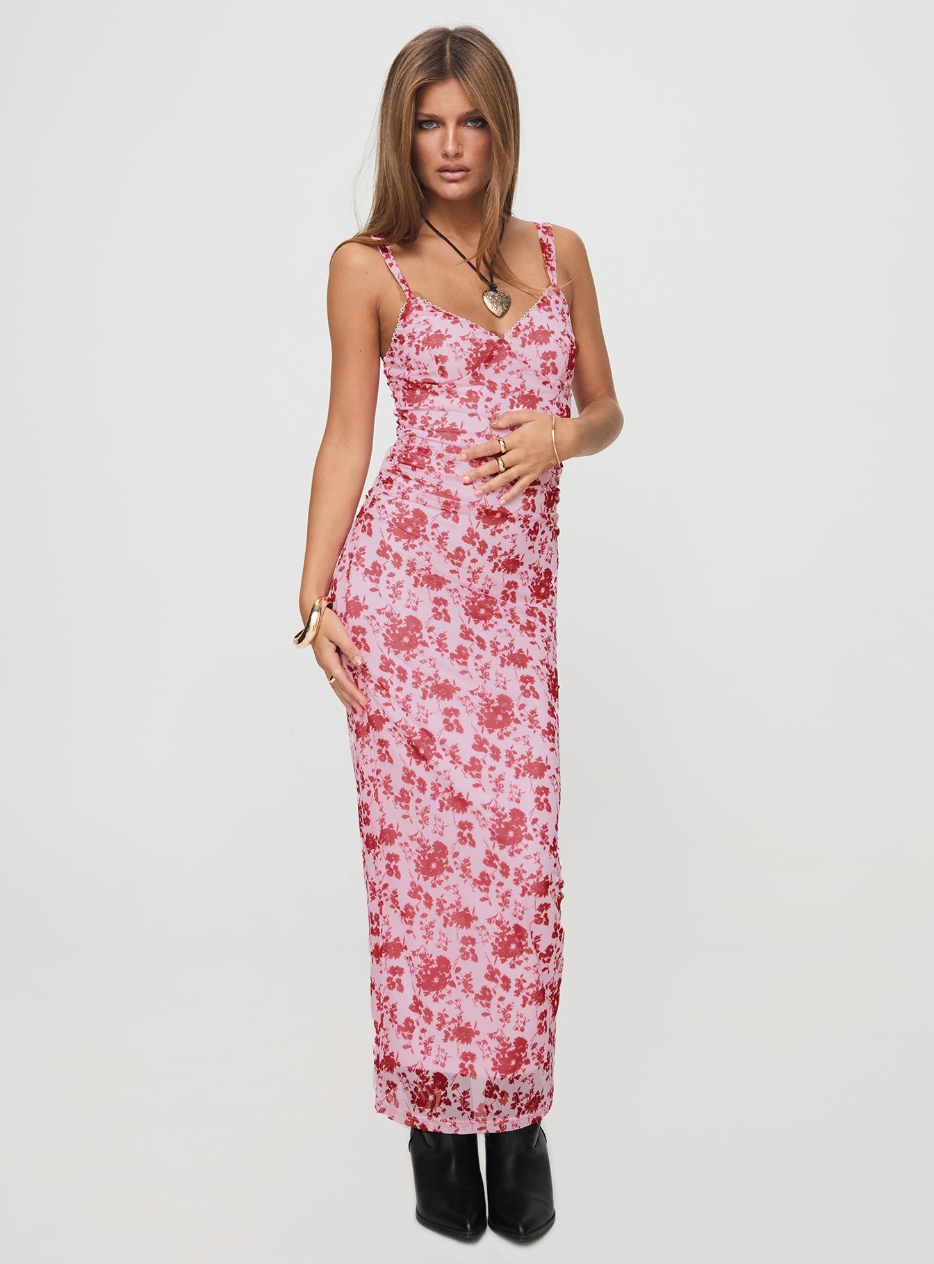 Cotter Maxi Dress Pink / Floral、mySite、solidvoid