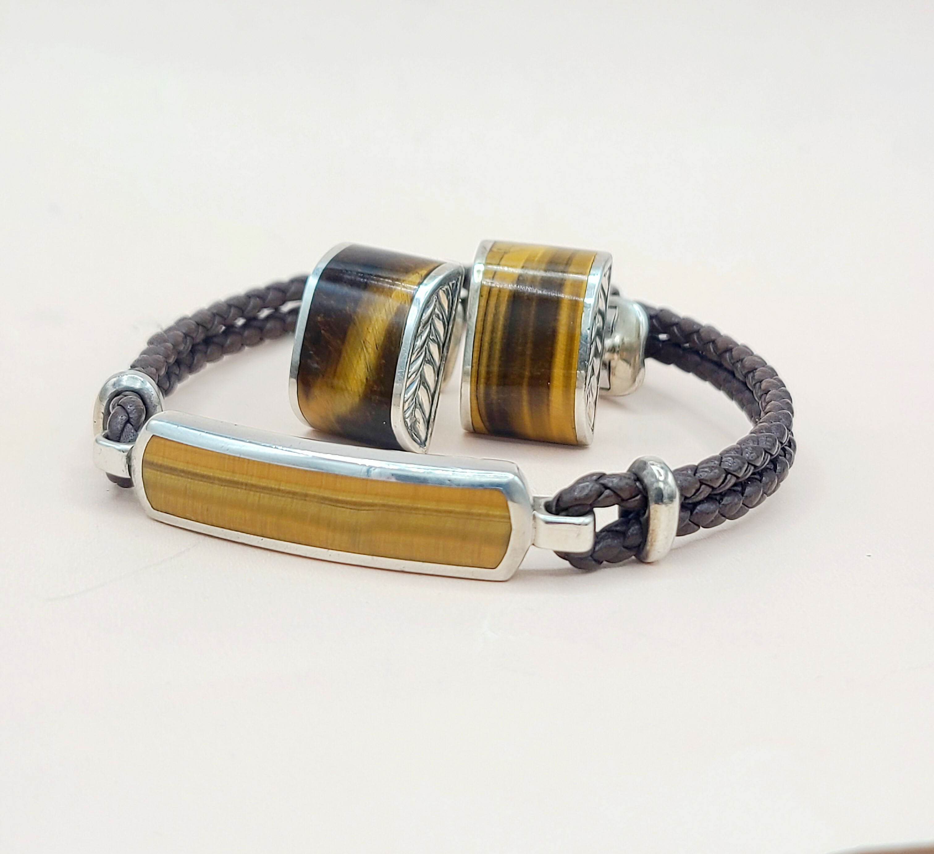 David Yurman Chevron Cufflinks Tiger鈥檚 Eye、mySite、hinf8tx79