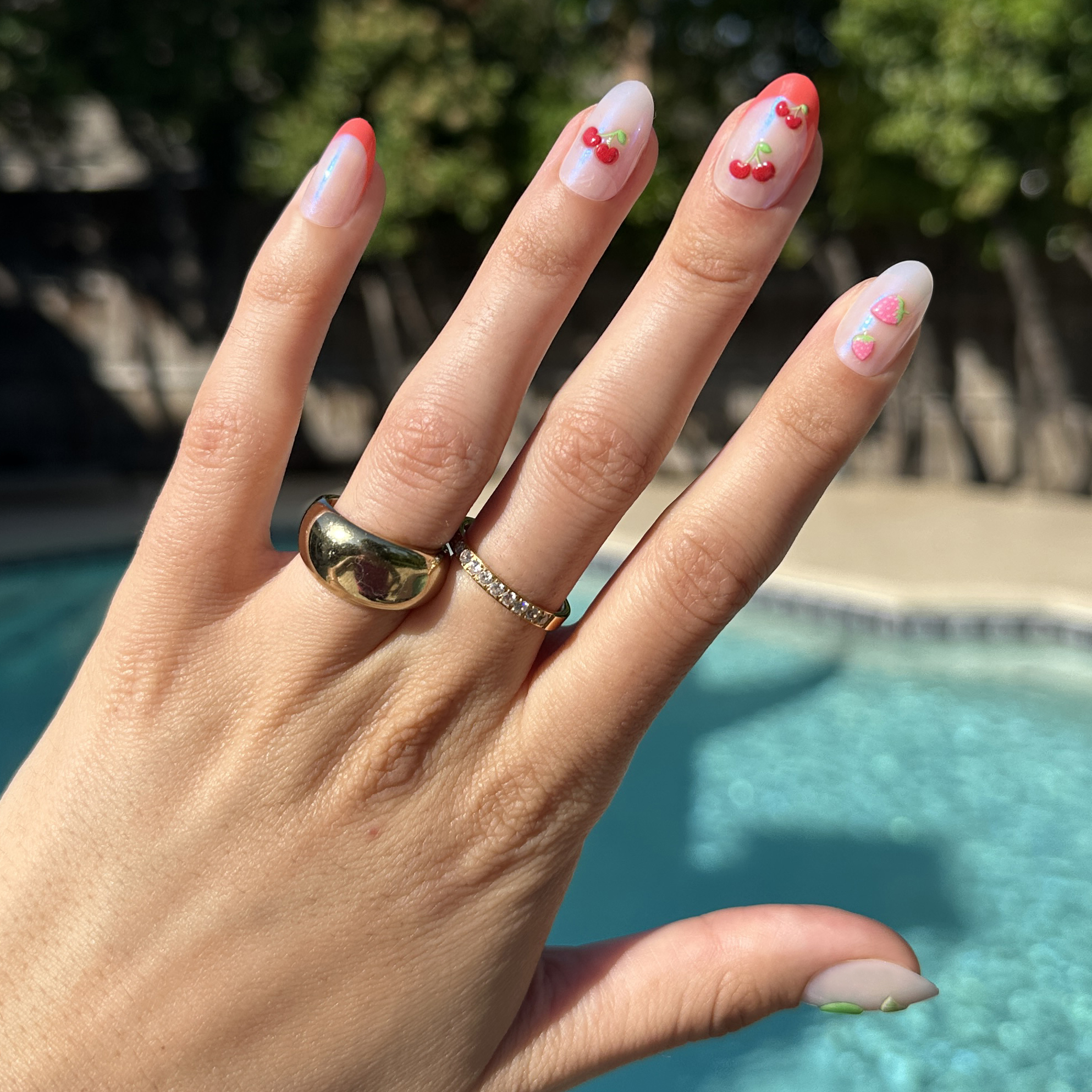 Puffy Fruits - Press-On | Medium | Oval、mySite、solidvoid