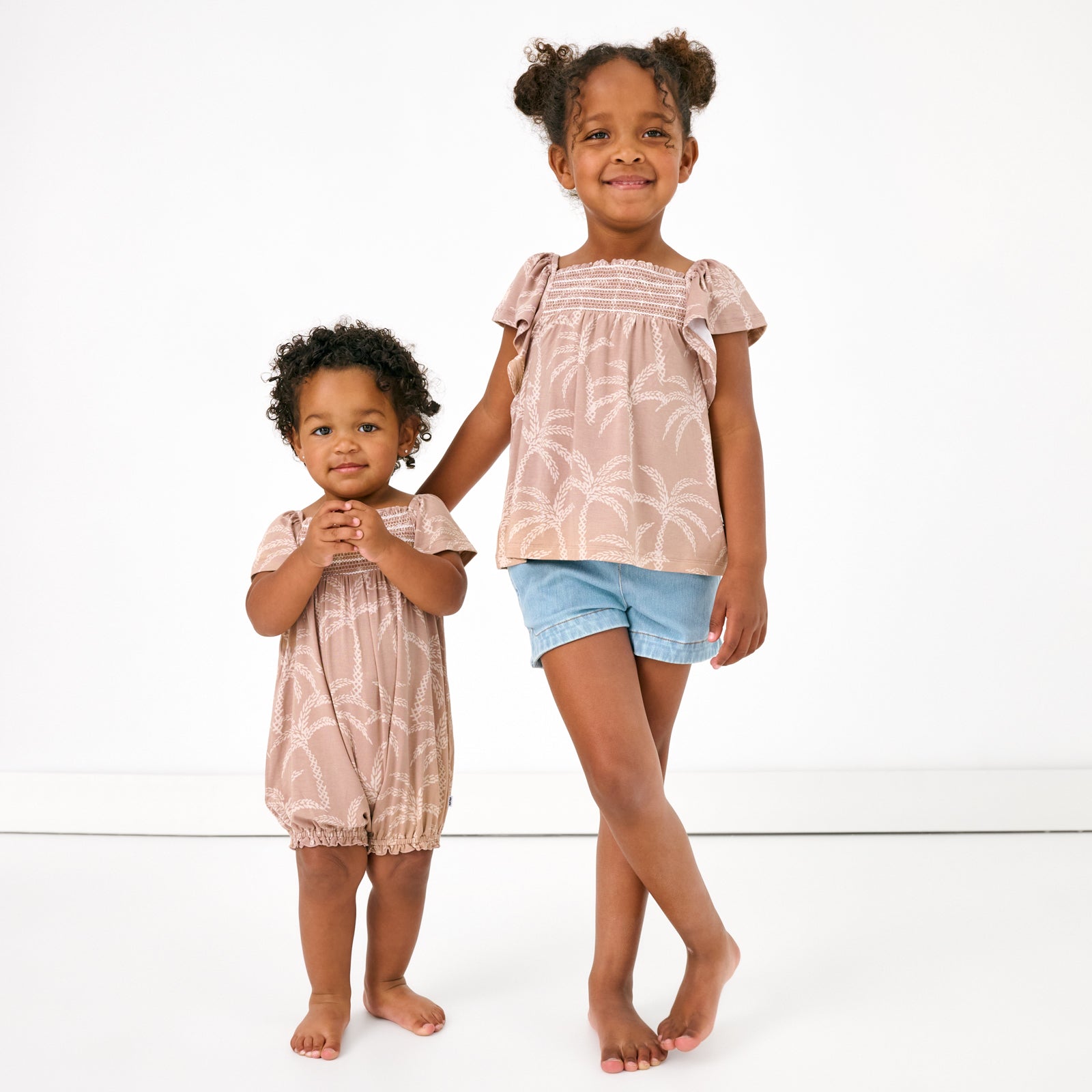 Sandy Palms Smocked Flutter Romper、mySite、g9winljtr