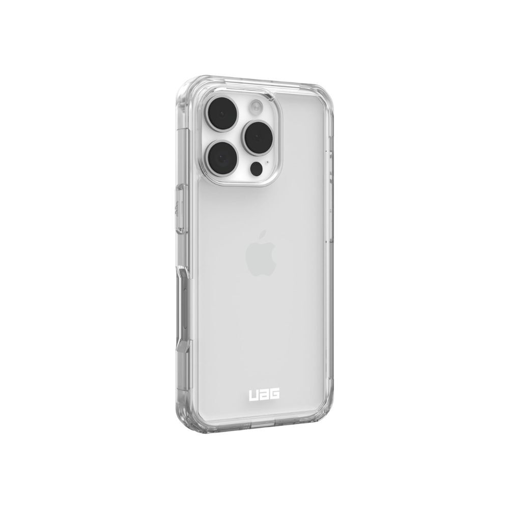 URBAN ARMOR GEAR Plyo Case for iPhone 16 Pro - Drop-Resistant, Wireless Charging (Clear)、mySite、camillekostekn
