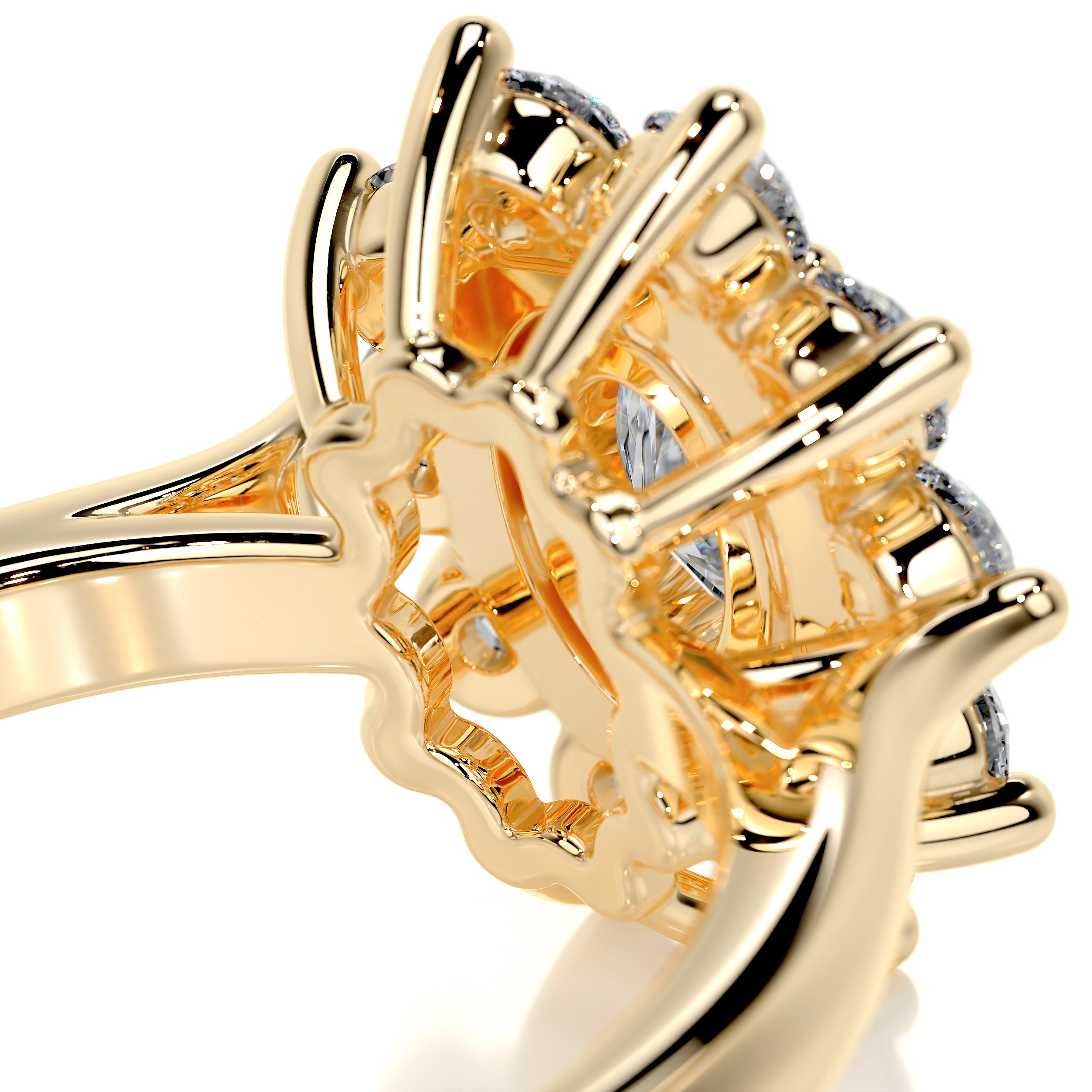 La Fleur Diamond Engagement Ring -18K Yellow Gold、mySite、hinf8tx79