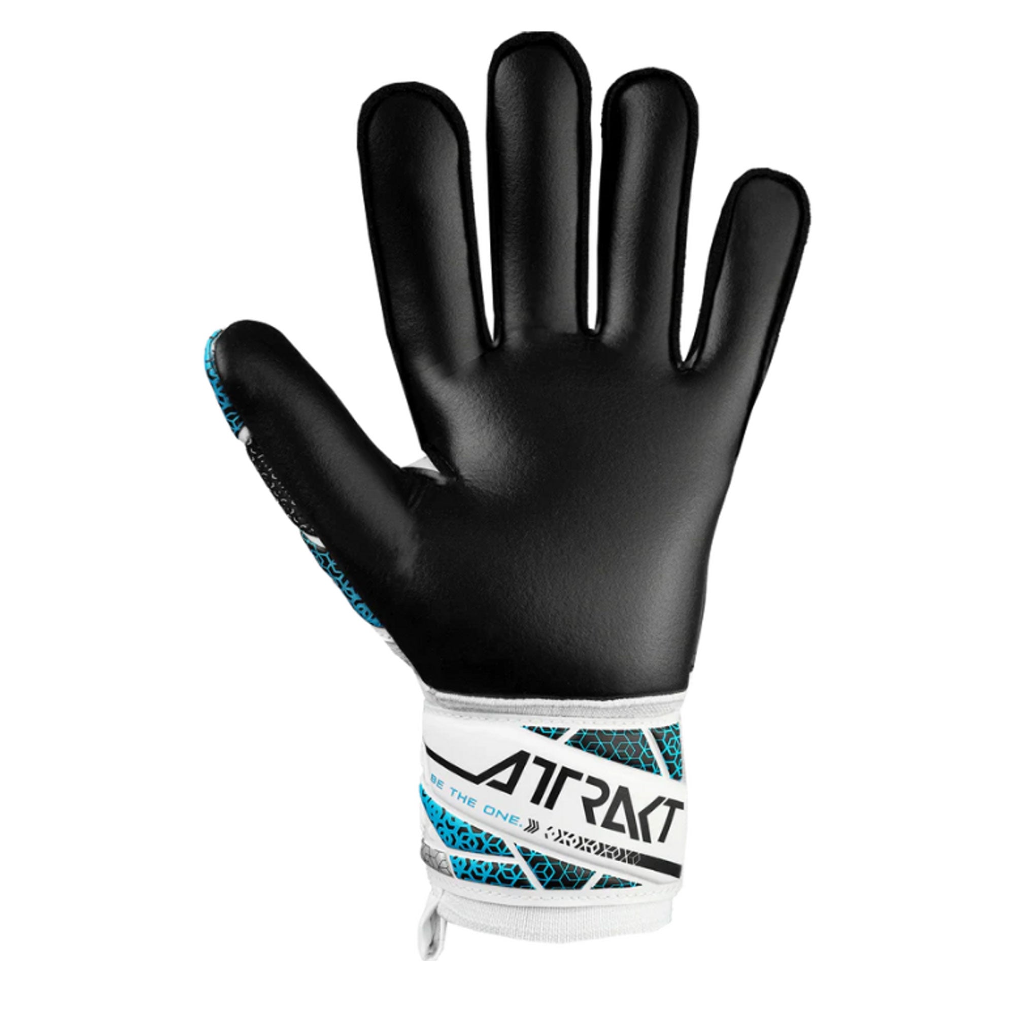 Reusch Men's Attrakt Silver NC Finger Support Goalkeeper Gloves White/Blue/Black、mySite、noshort