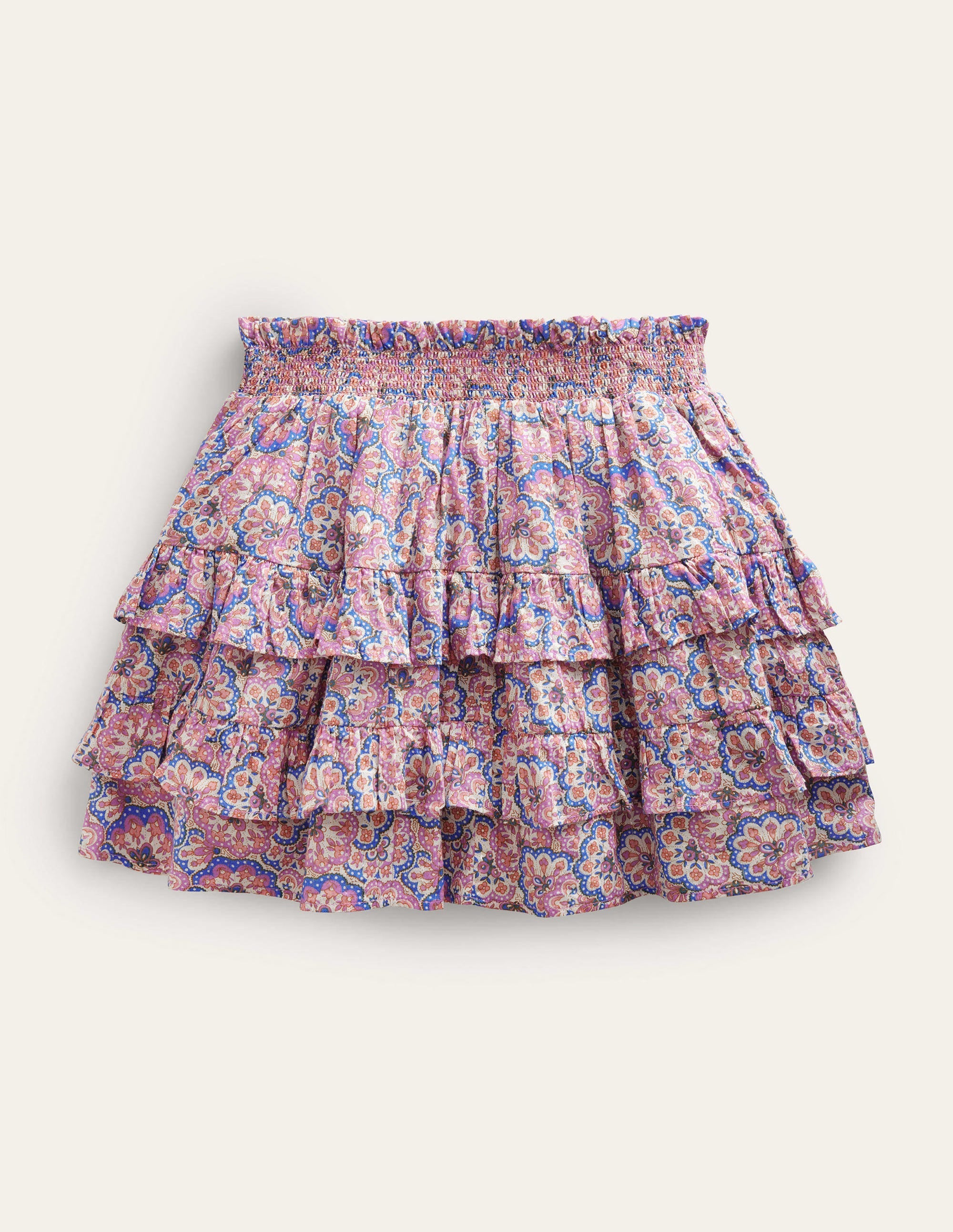  Ruffle Mini Skort-Lupin and Peach Paisley、mySite、ashleygrahame