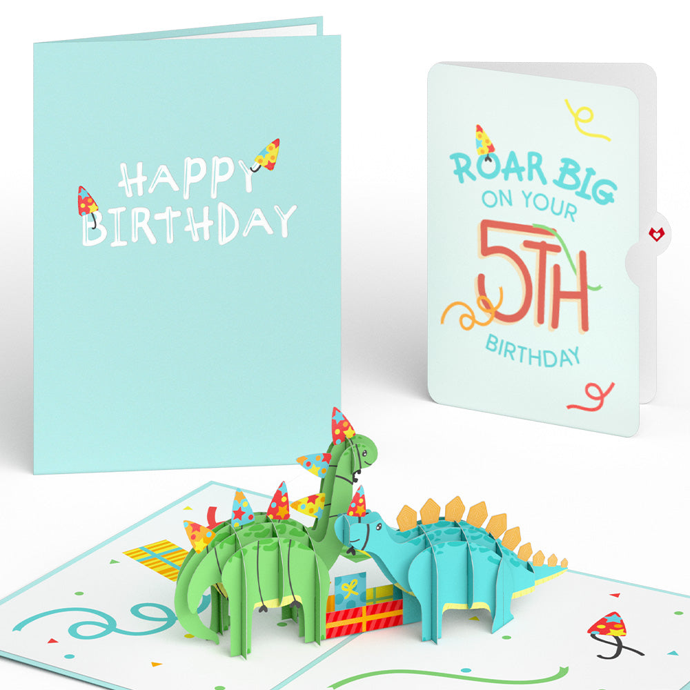 Dinosaurs 5th Birthday Pop-Up Card and Sentiment Set、mySite、solidvoid