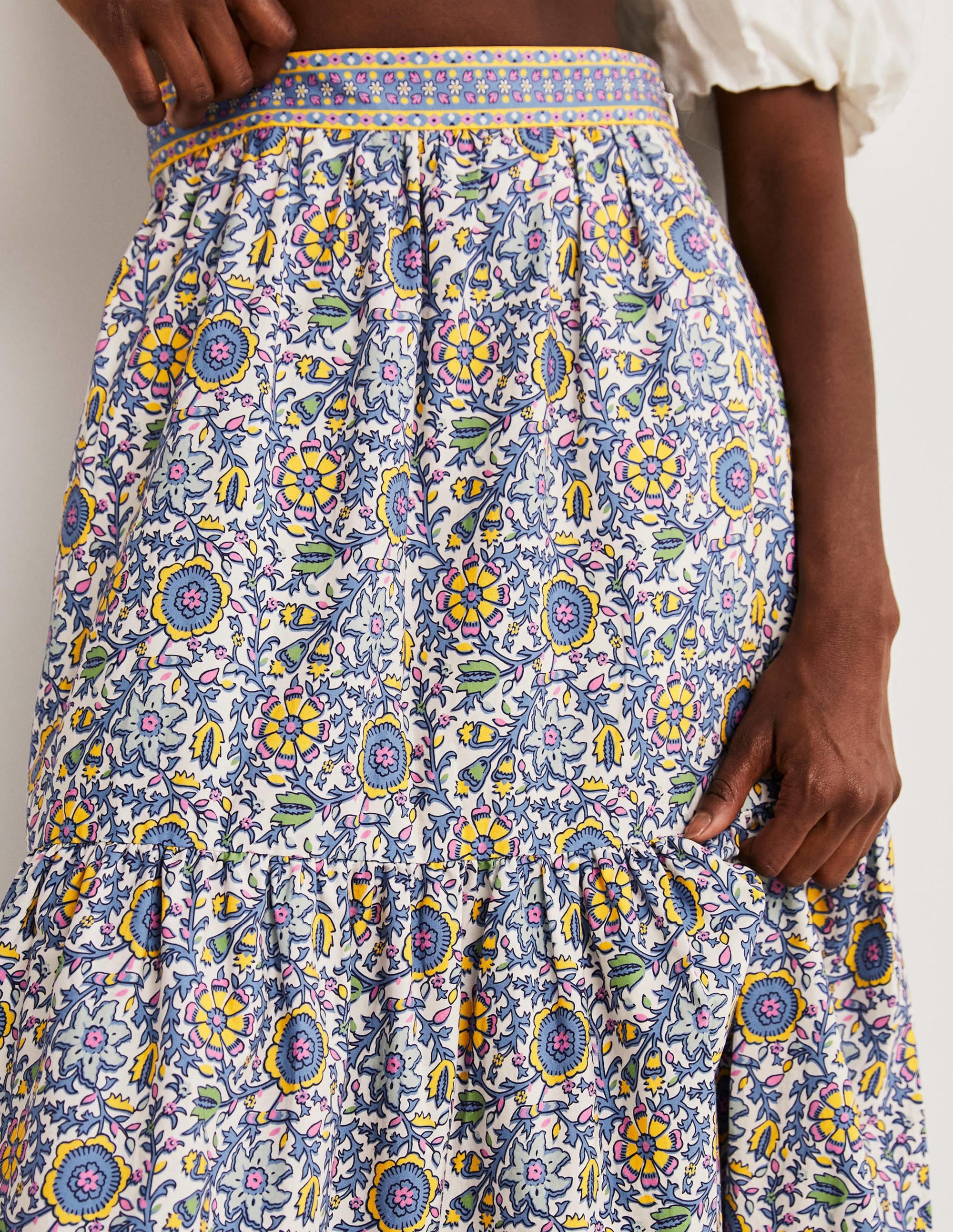  Lorna Tiered Maxi Skirt-Enchanting Twig, Ivory、mySite、ashleygrahame