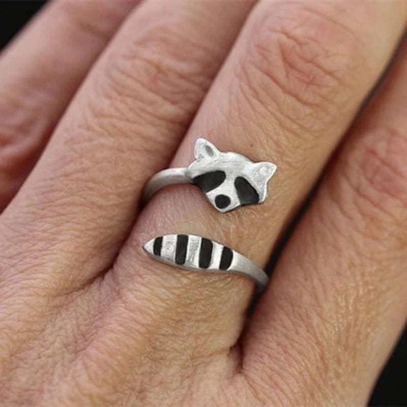 Raccoon Ring Silver Open Design, Cute!、mySite、g9winljtr