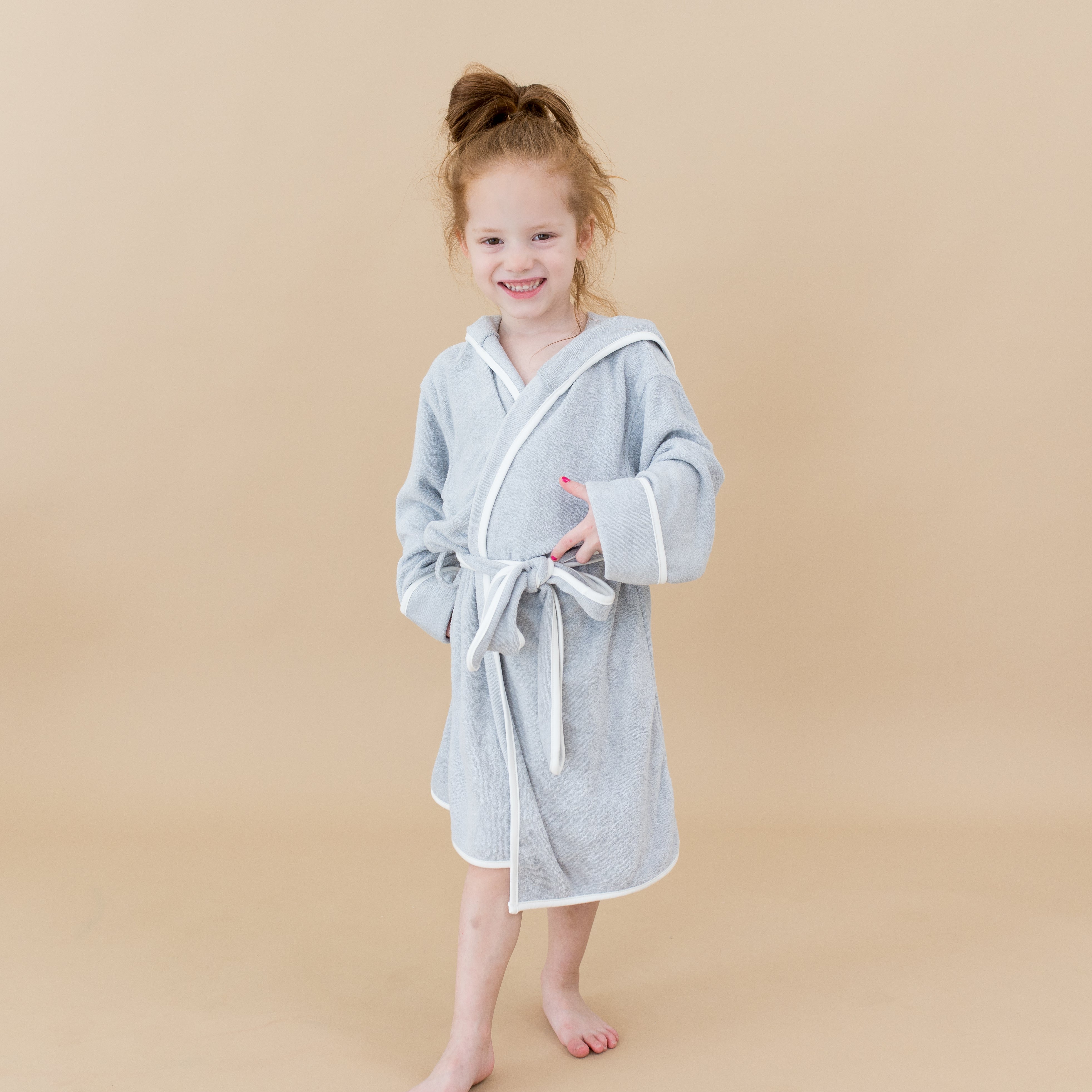 Hooded Bath Robe in Storm with Cloud Trim、mySite、layawaytickets