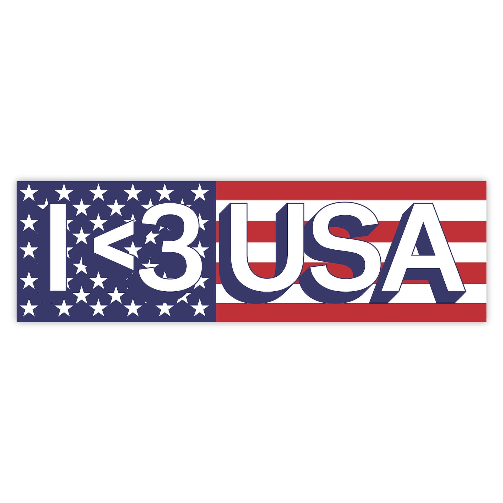  I Love USA Flag Bumper Sticker、mySite、ghnorth