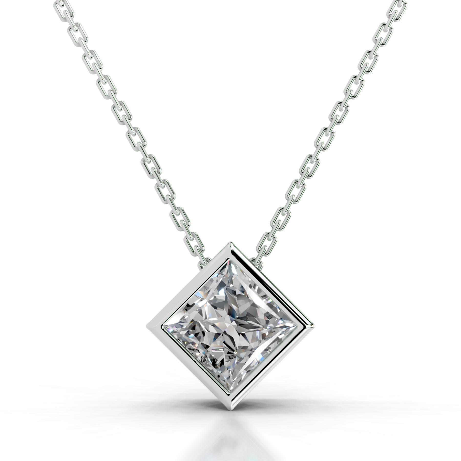 Brianna Lab Grown Diamond Pendant (2 Carat) -14K White Gold、mySite、hinf8tx79