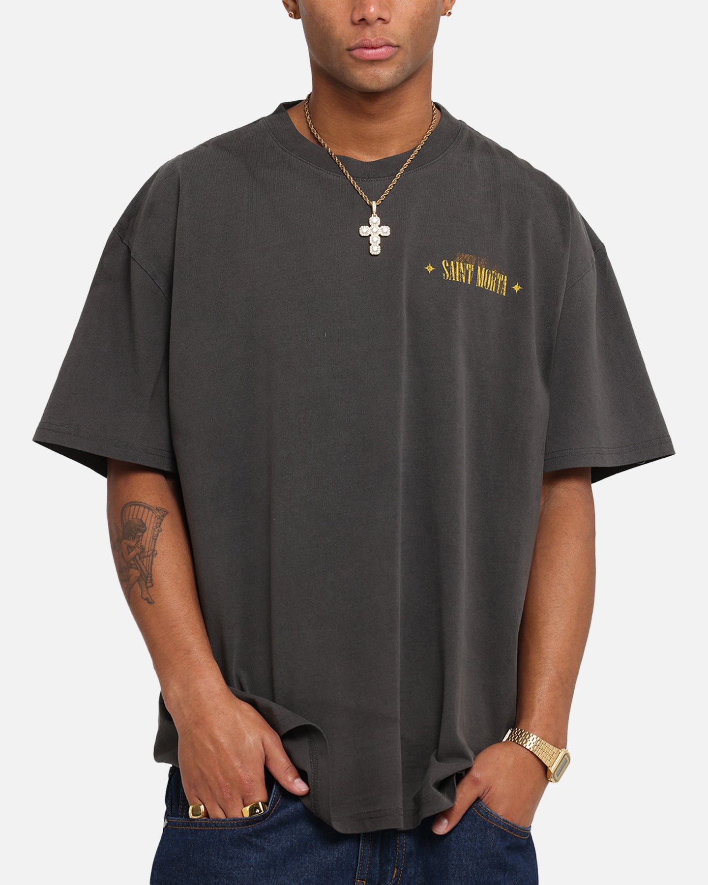 Saint Morta Realm Of Return Boxy T-Shirt Black Wash、mySite、zt4zffjzw