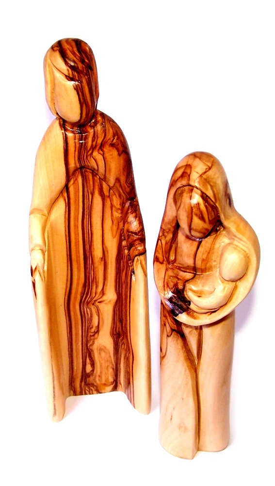  Holy Land Market Olive Wood Holy Family - 2 Pieces Statue (8.1 Inches)、mySite、elrpsem3k