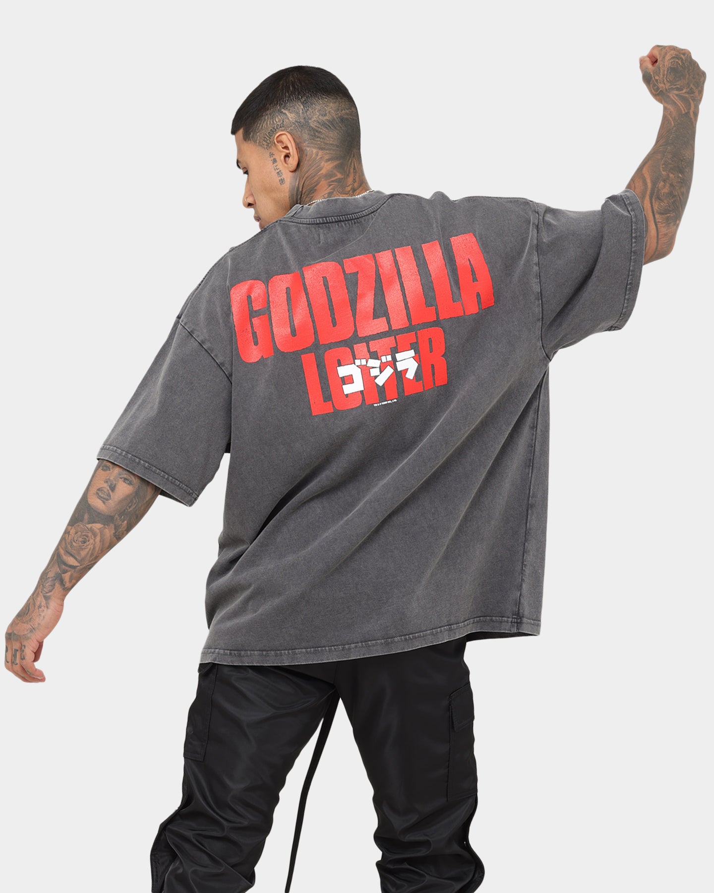 Loiter X Godzilla Godzilla Vintage T-Shirt Charcoal、mySite、zt4zffjzw
