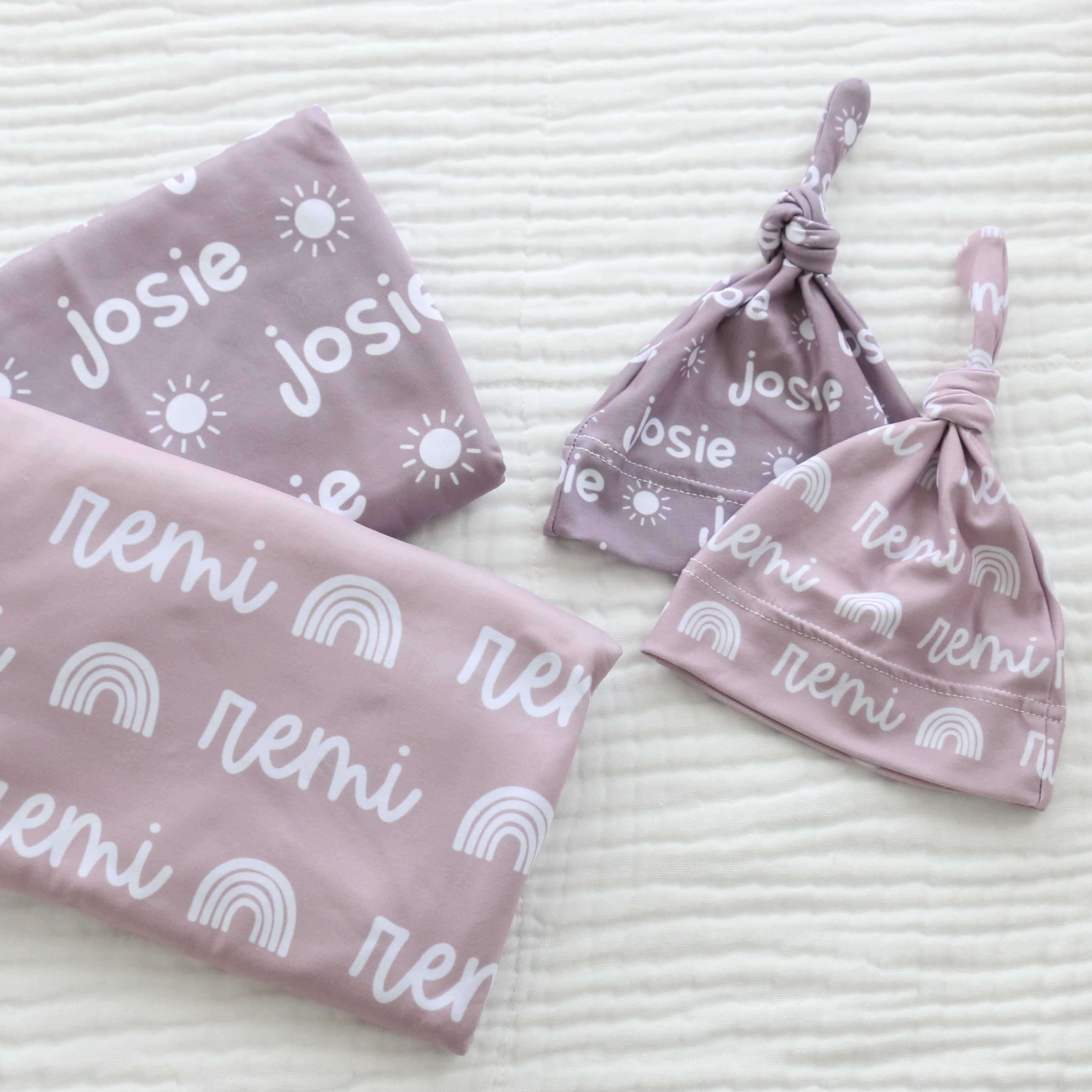  Custom Personalized Baby Name Swaddle Blanket | Graphic Purples、mySite、layawaytickets