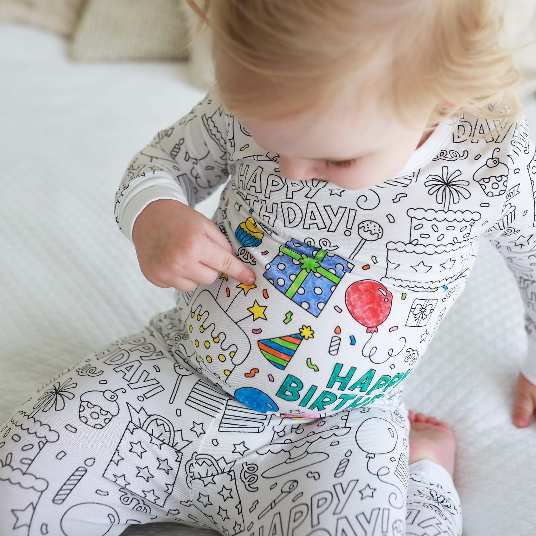  Colorable Two Piece Pajama Set | Birthday Celebration、mySite、layawaytickets