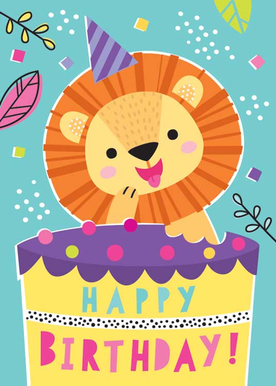  Birthday Note Card - Lion Foil、mySite、ghnorth