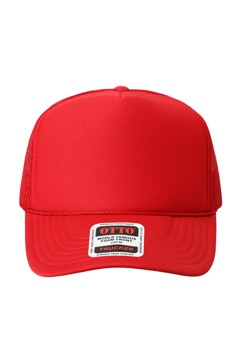 Solid Color Otto 5-Panel Foam Mesh Back Trucker Hat、mySite、hinf8tx79