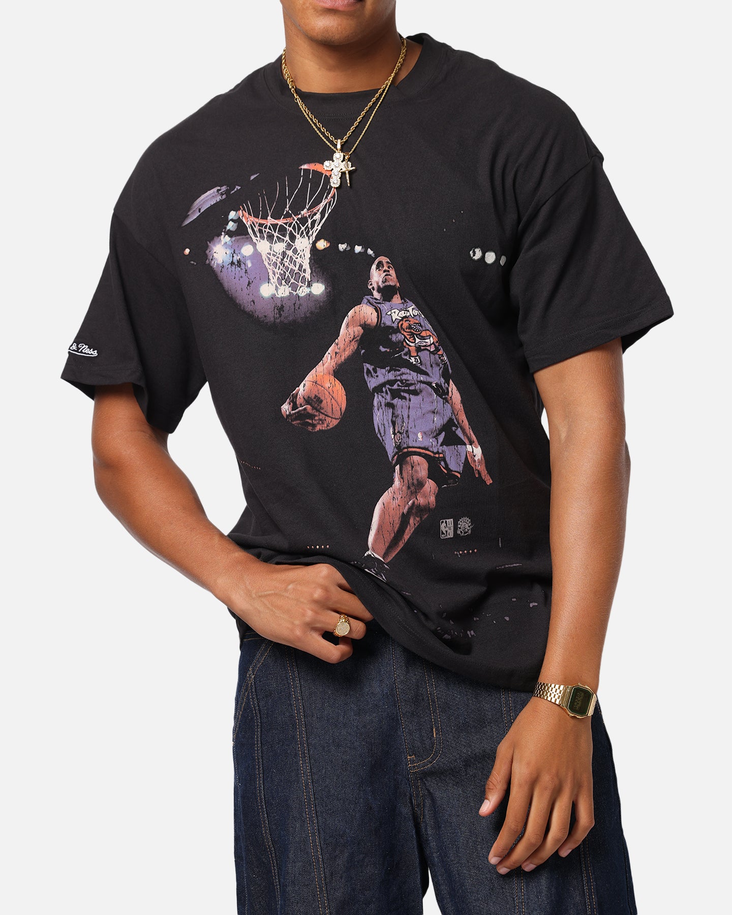 Mitchell & Ness Toronto Raptors Vince Carter Air Canada T-Shirt Overdyed Black、mySite、zt4zffjzw