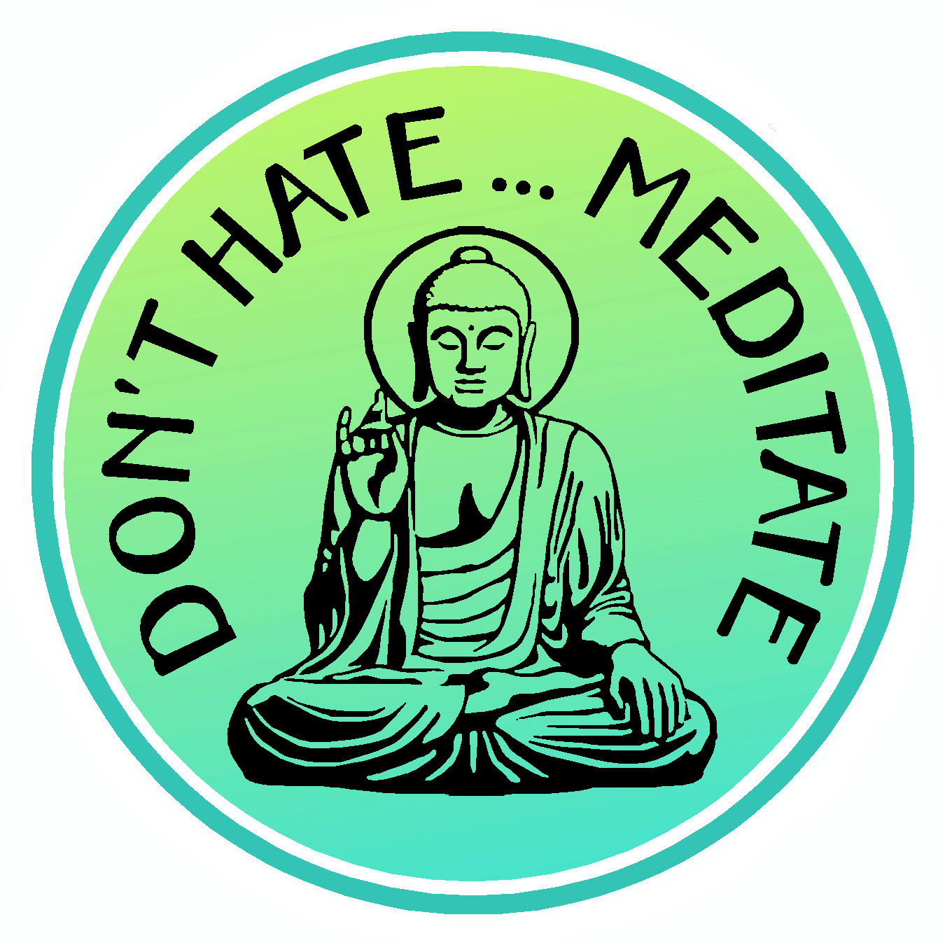  Don't Hate, Meditate Vinyl Sticker Decal、mySite、ghnorth