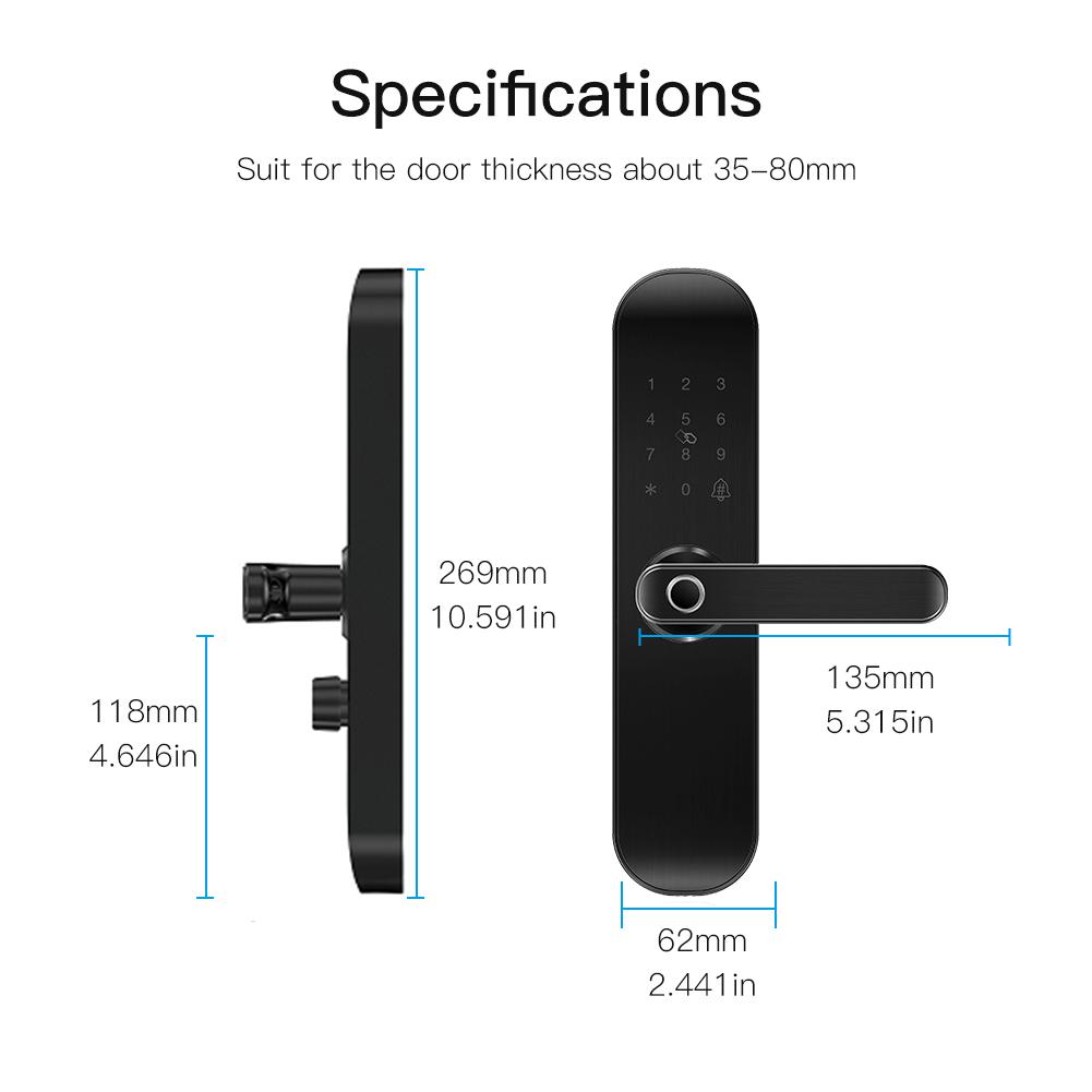 WiFi Security Smart Door Lock Multiple Unlocking Fingerprint Lock、mySite、fannypackpong