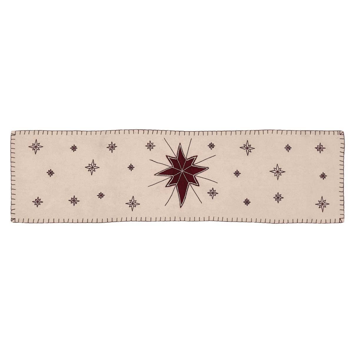 Christmas North Star Rustic Embroidered Runner 13 x 48、mySite、g9winljtr