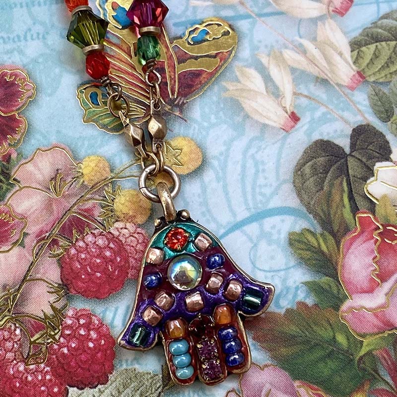Multi-Bright Hamsa Necklace by Michal Golan、mySite、topwebapps