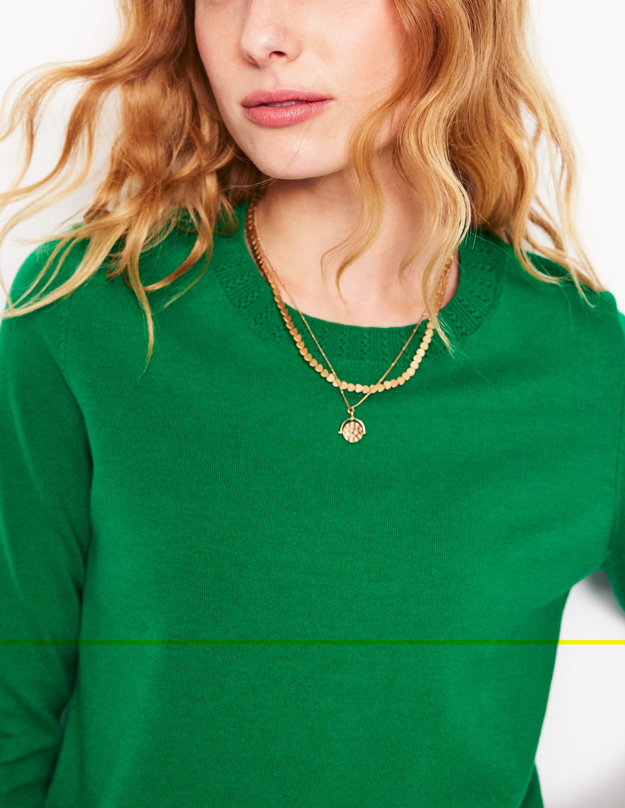  Emilia Cotton Crew Sweater-Rich Emerald、mySite、ashleygrahame