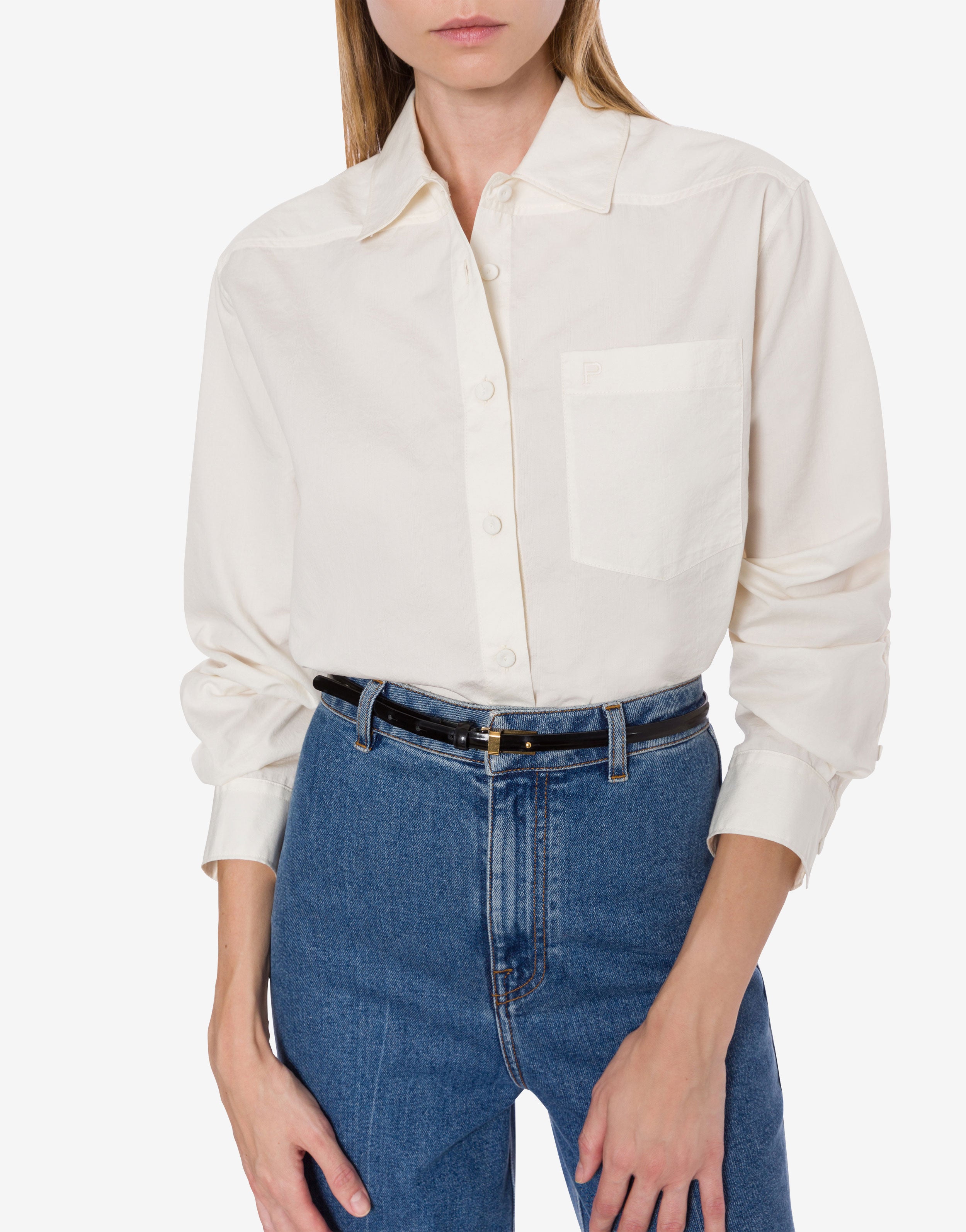 Camicia oversize in cotone jacquard、mySite、aoinhome