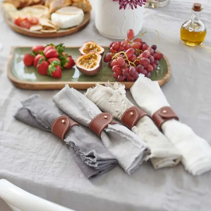  Soft Leather Napkin Rings Set of Four、mySite、elrpsem3k
