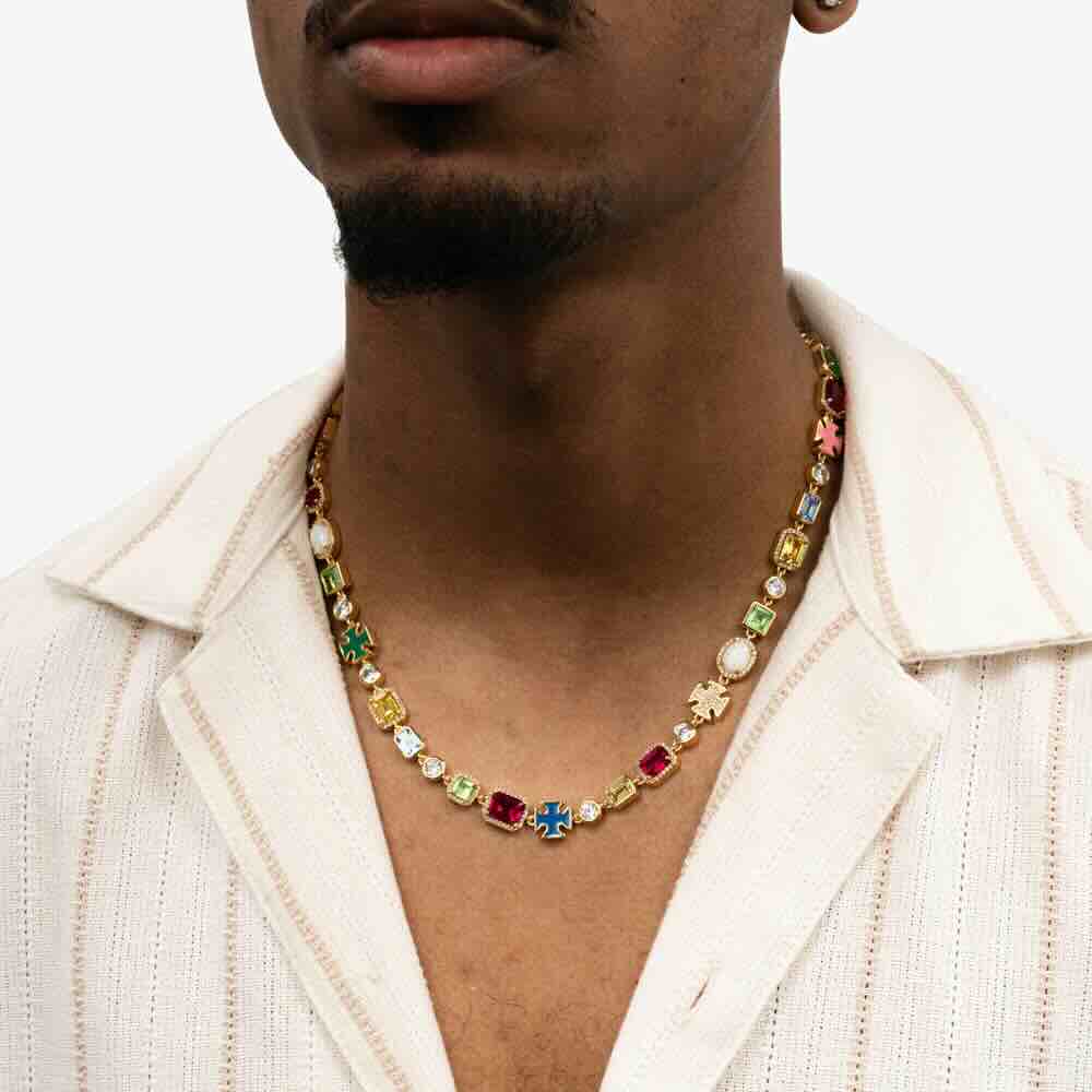 Multi Gemstone Moissanite Motif Chain、mySite、hinf8tx79