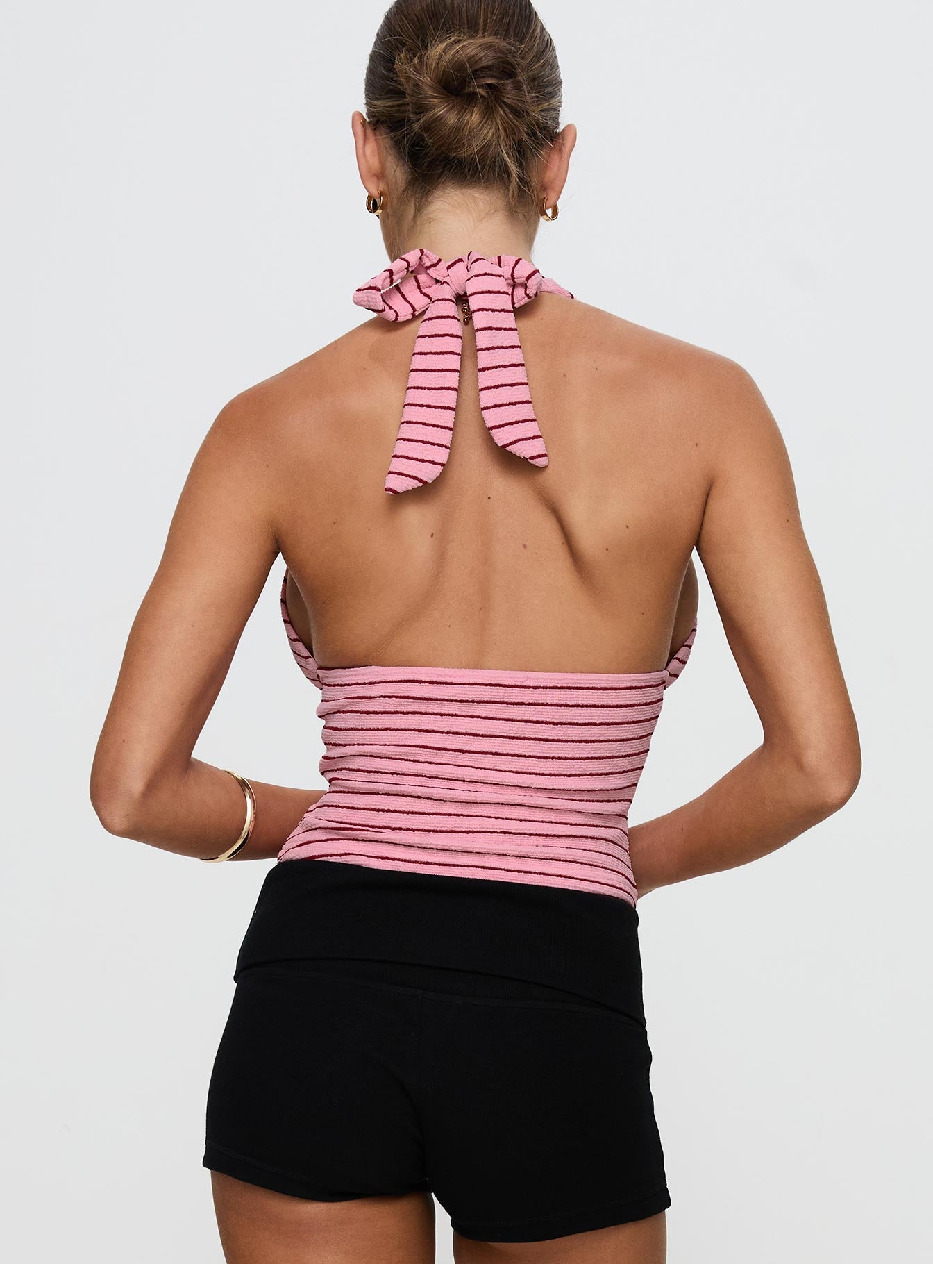 Whimsy Halter Top Pink / Red Stripe、mySite、solidvoid