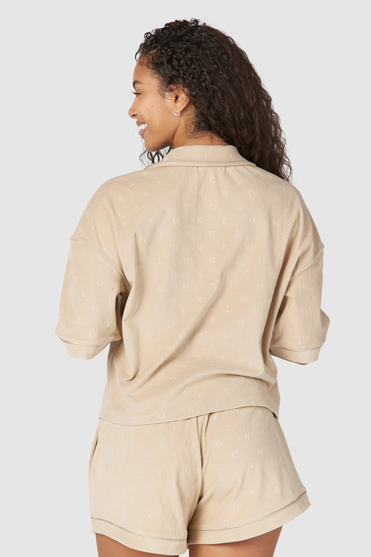 Luxury Embossed Pyjama Shirt - Mink、mySite、bengalsvssteelers