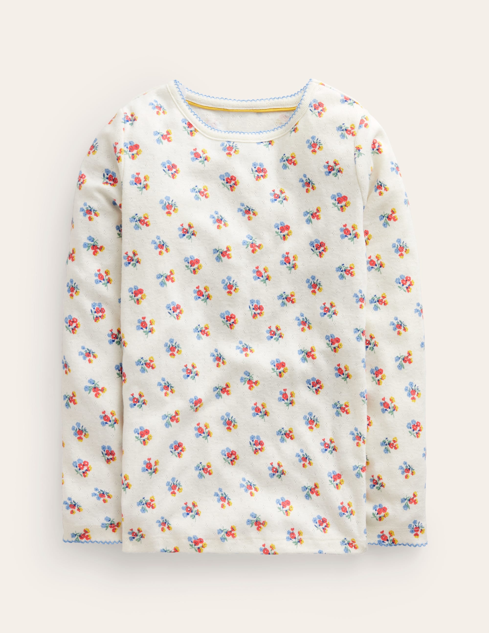  Supersoft Pointelle T-shirt-Ivory Floral、mySite、ashleygrahame