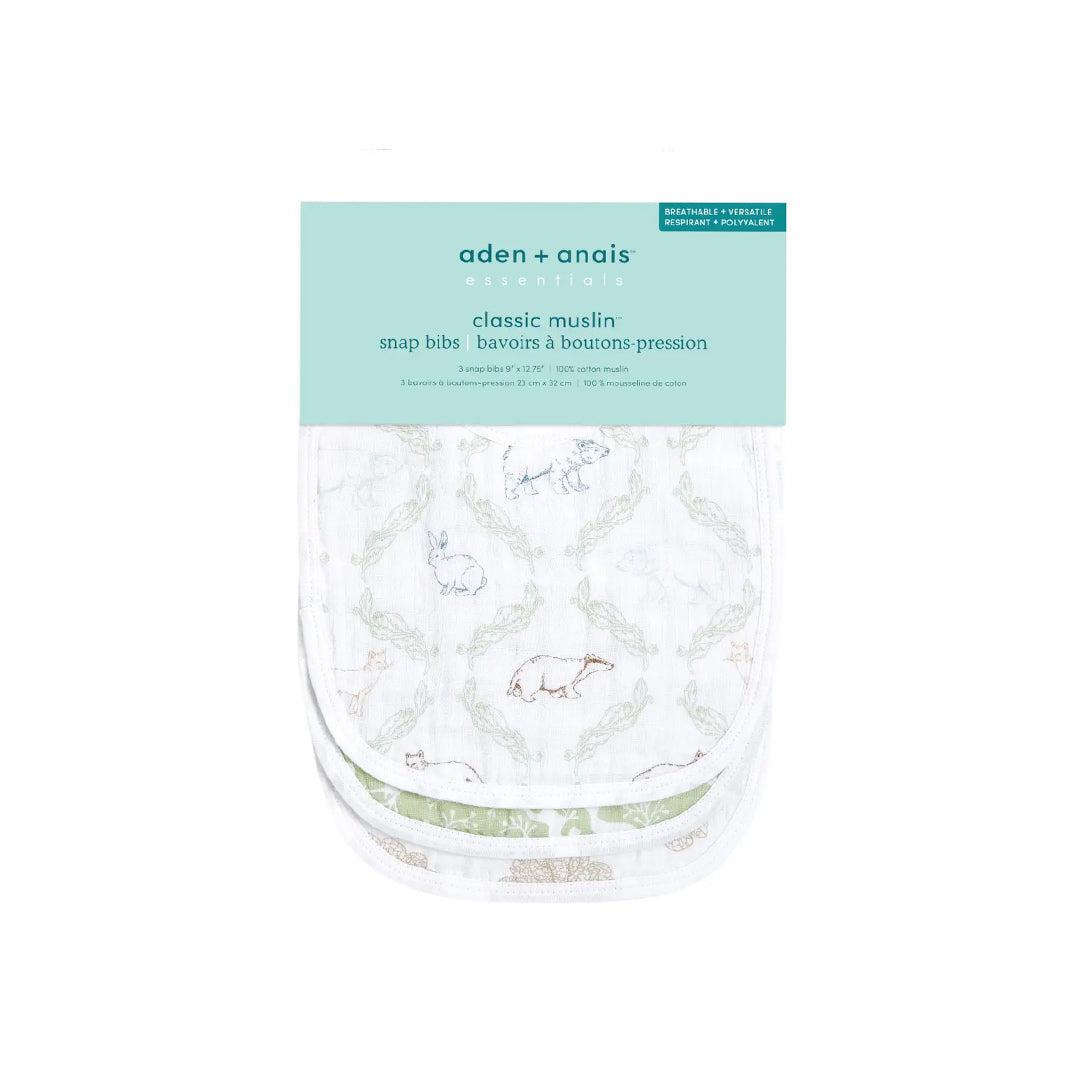  aden + anais Essentials Cotton Muslin Baby Snap Bibs - 3 Pack - Harmony、mySite、merchandisen