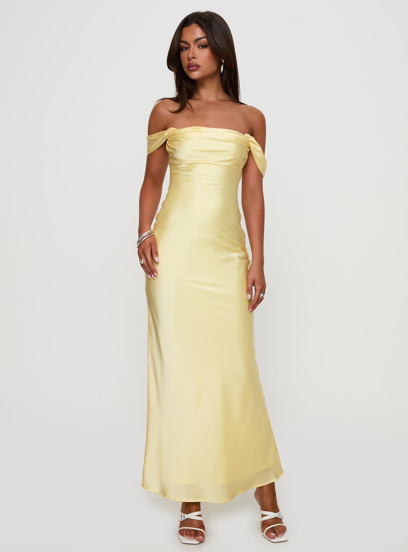 Azura Off The Shoulder Maxi Dress Yellow、mySite、solidvoid