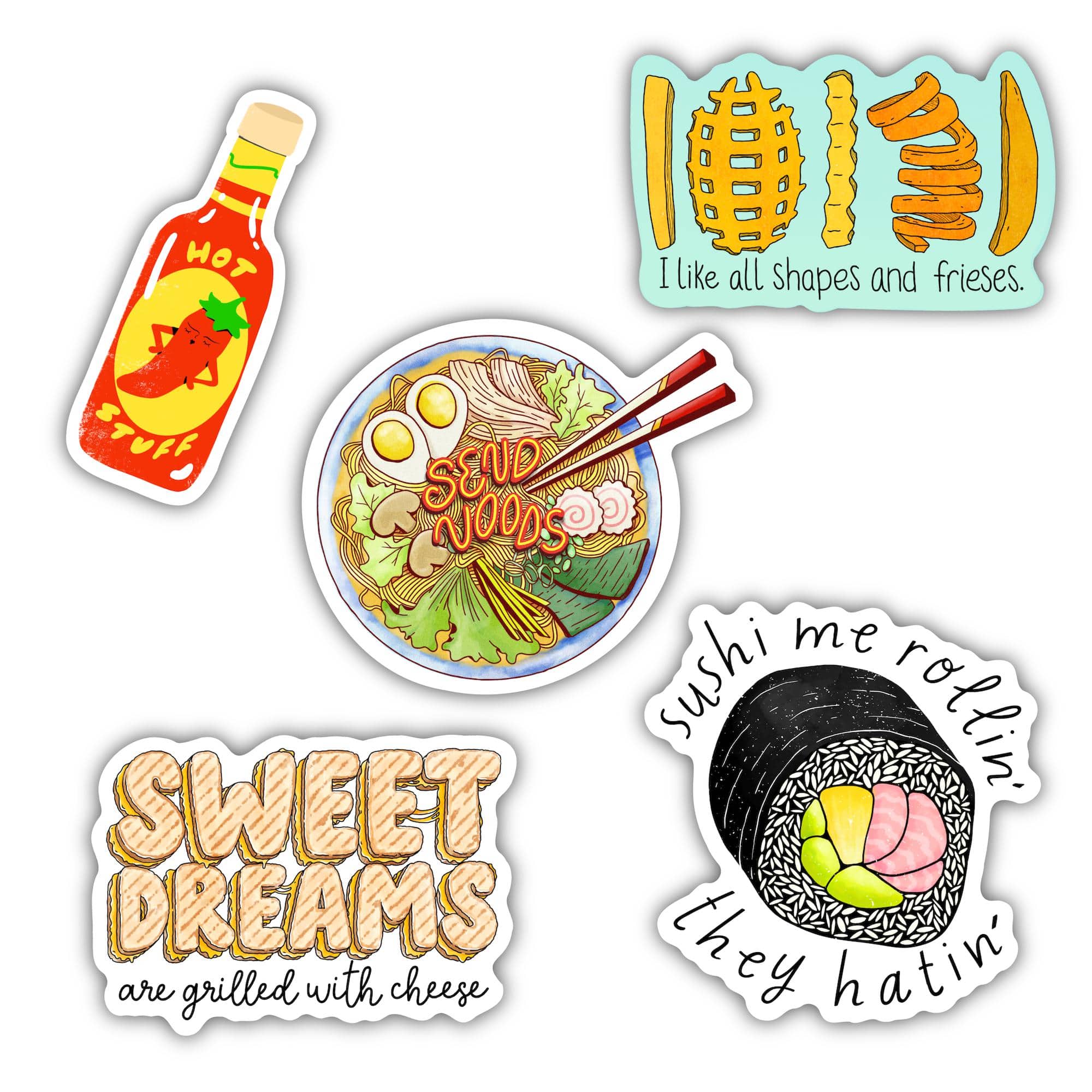  Food Pun Stickers 5 Pack、mySite、elrpsem3k